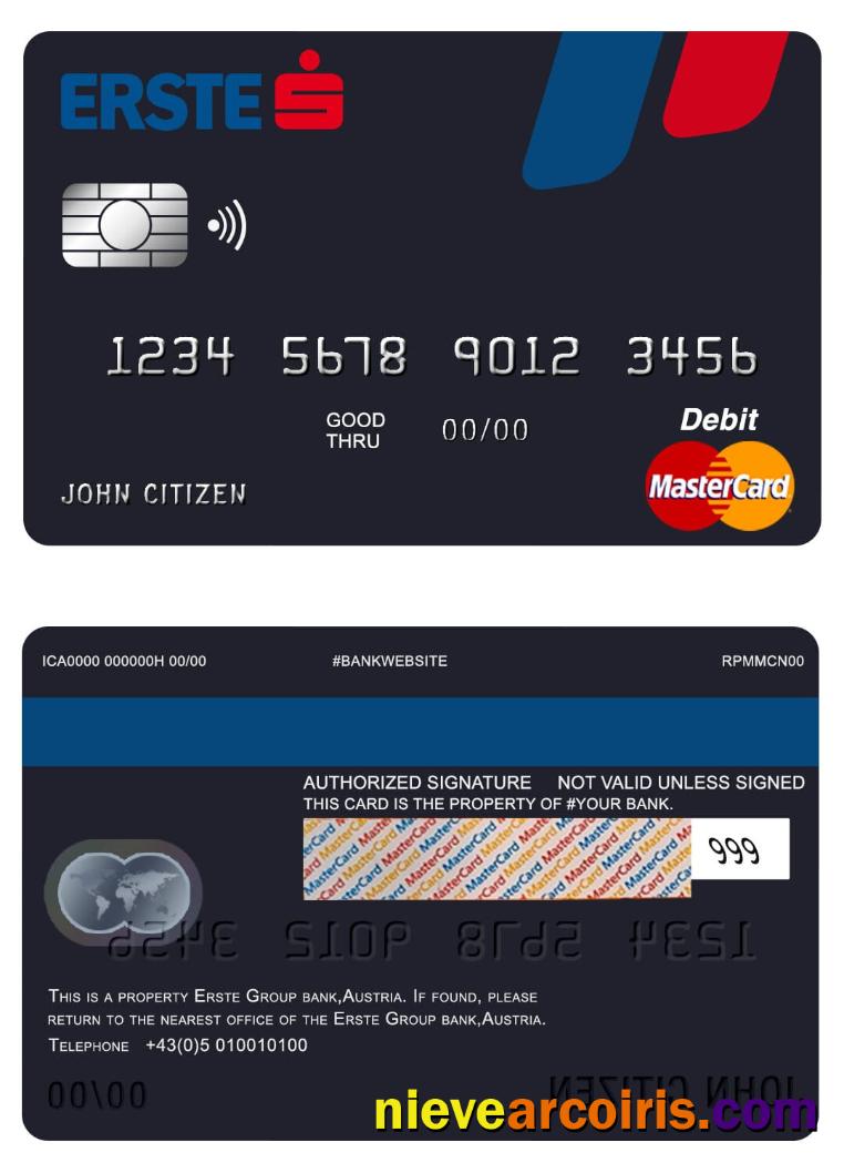 Austria Erste Group bank mastercard